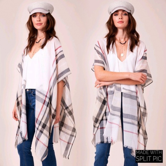 Almost sold out! New Timeless Plaid Kimono Cardi - Picture 2 of 6